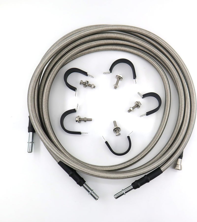 QHHR Stainless Steel Braided Fuel Lines Kit 819-816 Fit for Chevrolet Silverado/GMC 1500/2500/3500 2004-2008 - Image 2